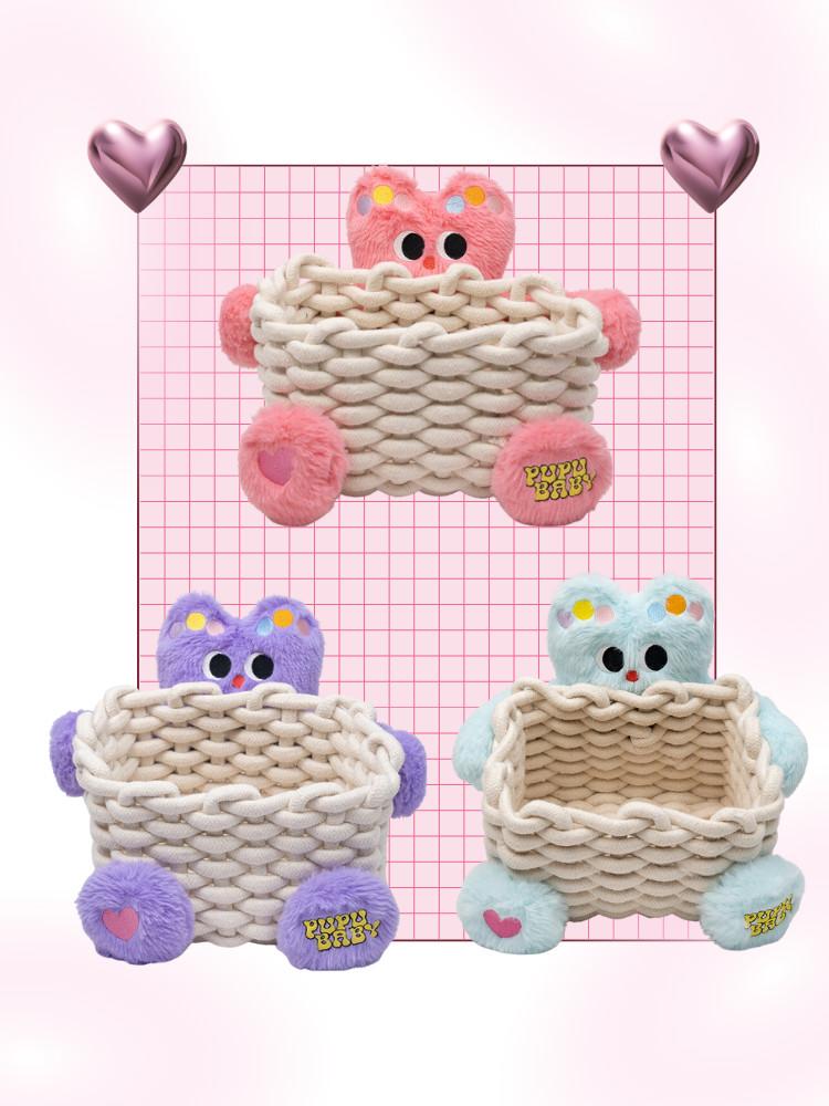 수심 Bear Basket(3 color) 베어 바구니 소품 수납함 보관함 트레이 곰돌이