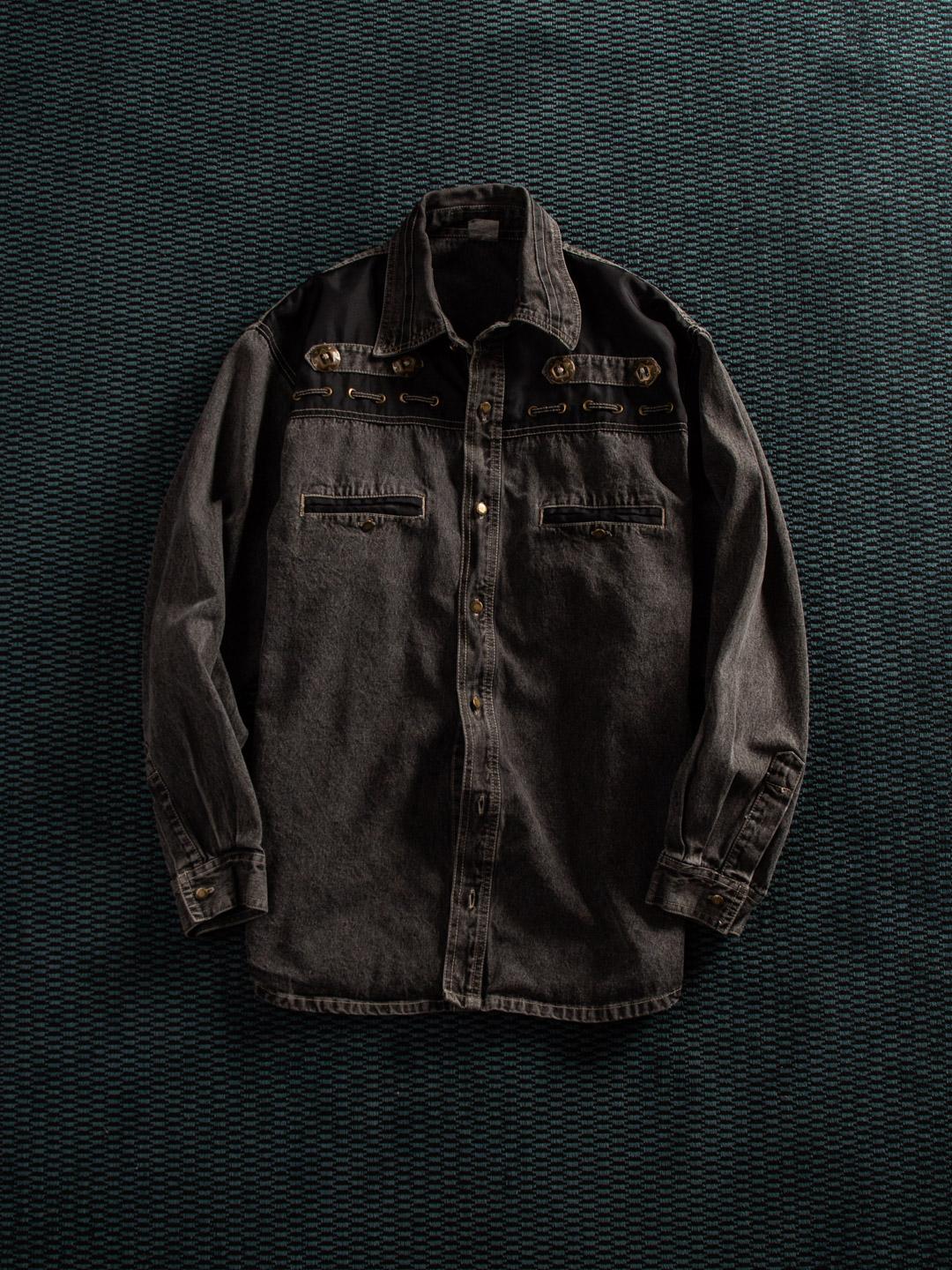 Pigment Washed Denim Western Shirt 14999