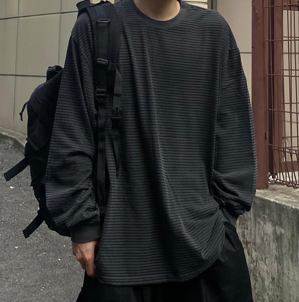 시보리피그단가라긴팔티 롱슬리브 간절기티셔츠 스트라이프티 시밀러룩