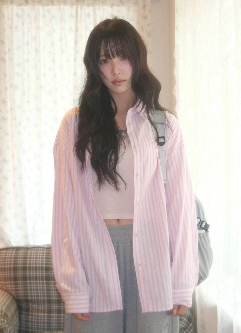 LOPY STRIPE SHIRT / PINK