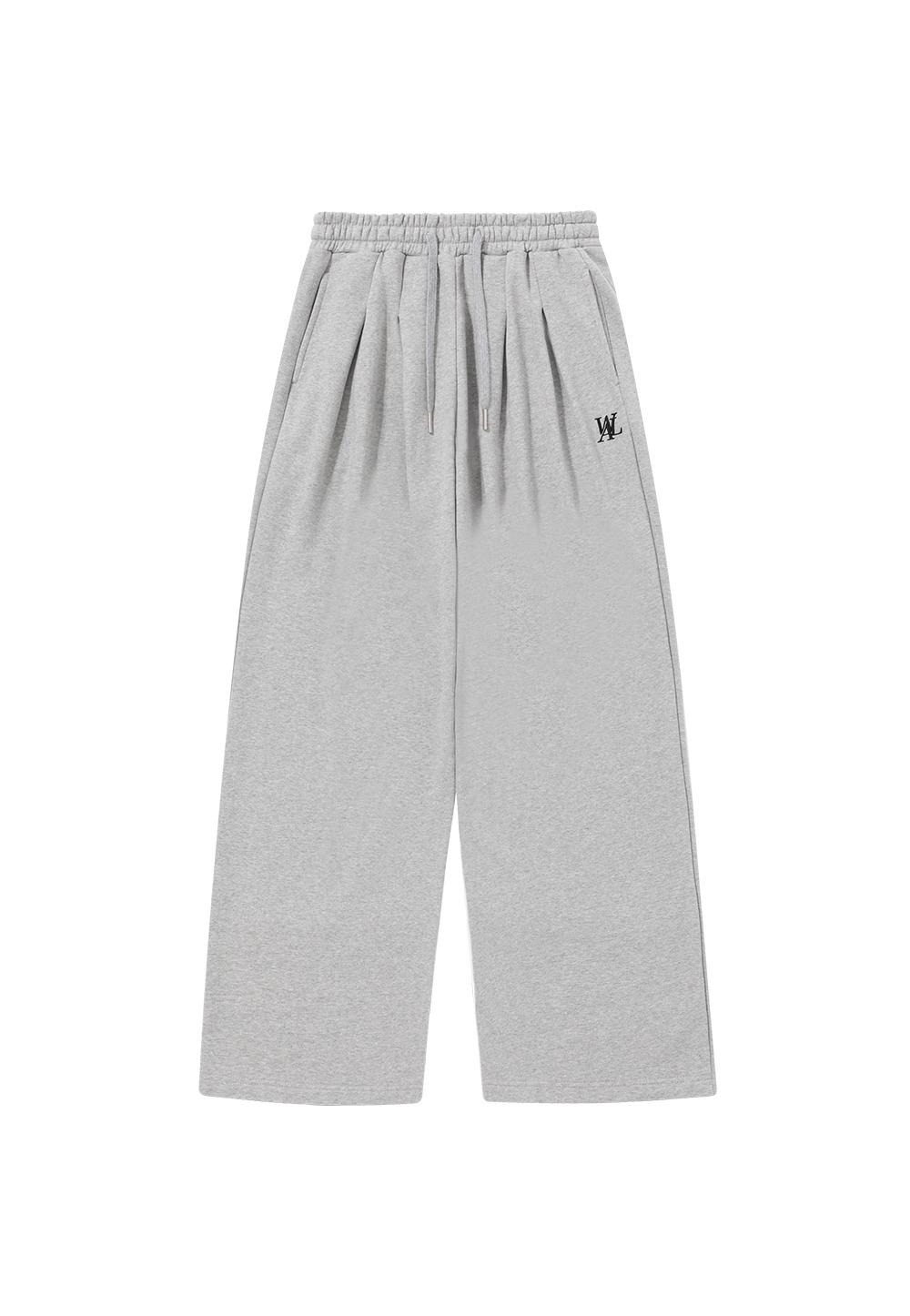 Signature tuck wide pants - GREY