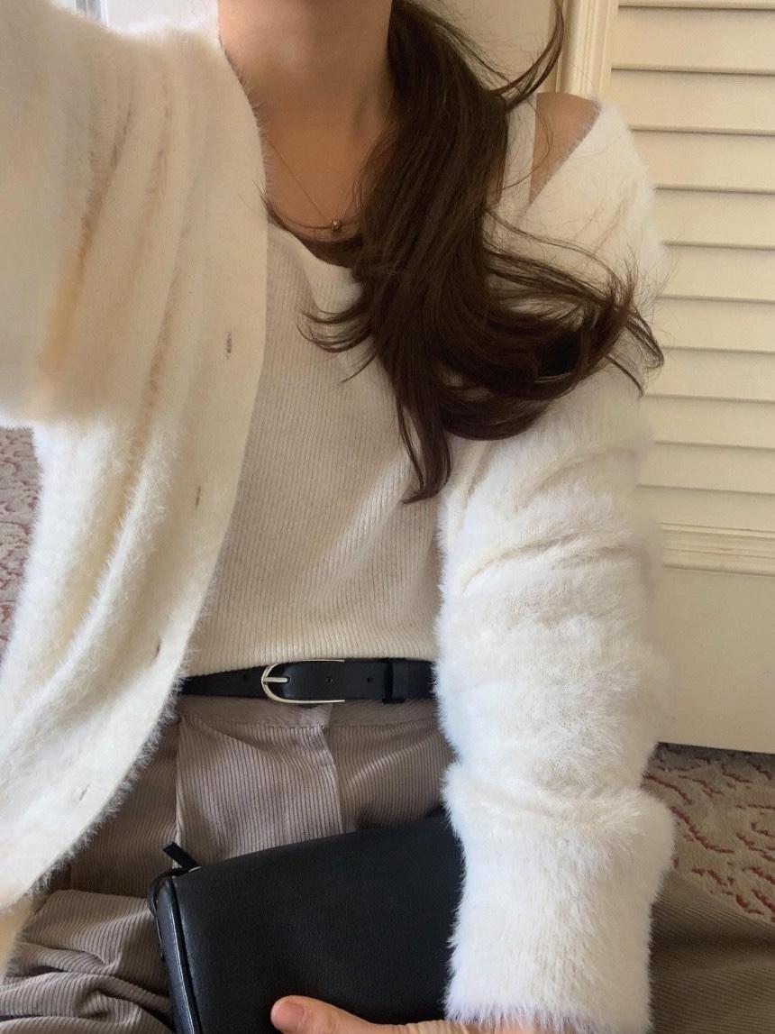 어파트오브 리터 스완 퍼 루즈 가디건 (2col)