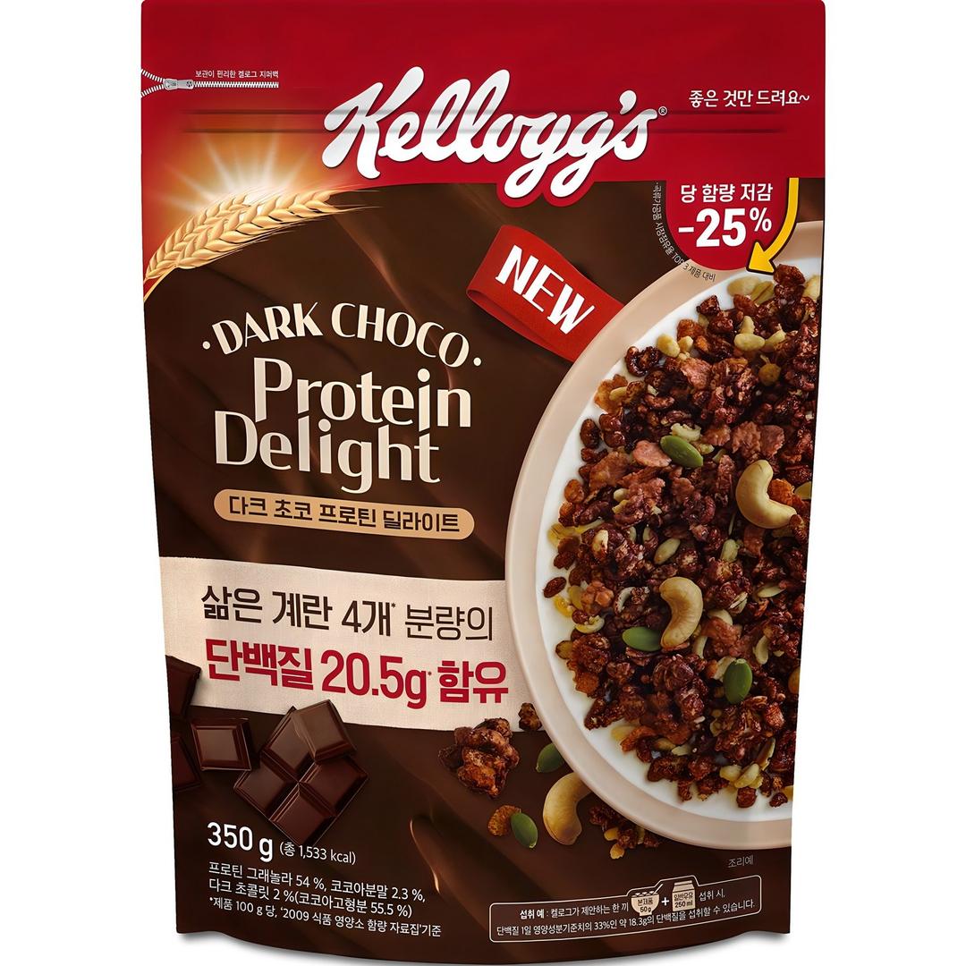 켈로그 다크 초코 프로틴 딜라이트 그래놀라, 350g, 1개 - 시리얼/바 | 쿠팡