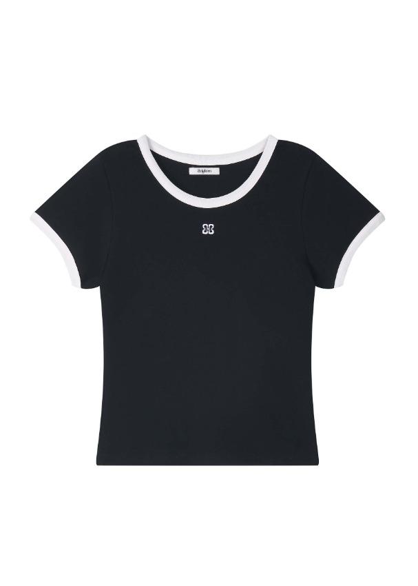 에센셜 티셔츠 블랙 배색