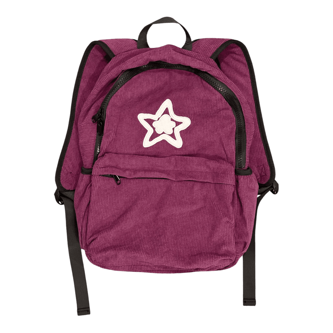 PURPLE CORDUROY BACKPACK