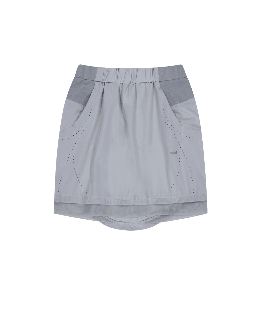 Layered Mesh Nylon Midi Skirt / Blue Grey