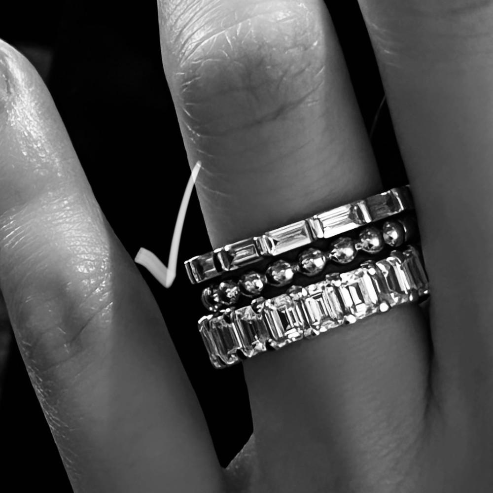 [위프레리] 실버 5A 바게트 컷 이터니티 링, Silver 5A Baguette Cut Eternity Ring