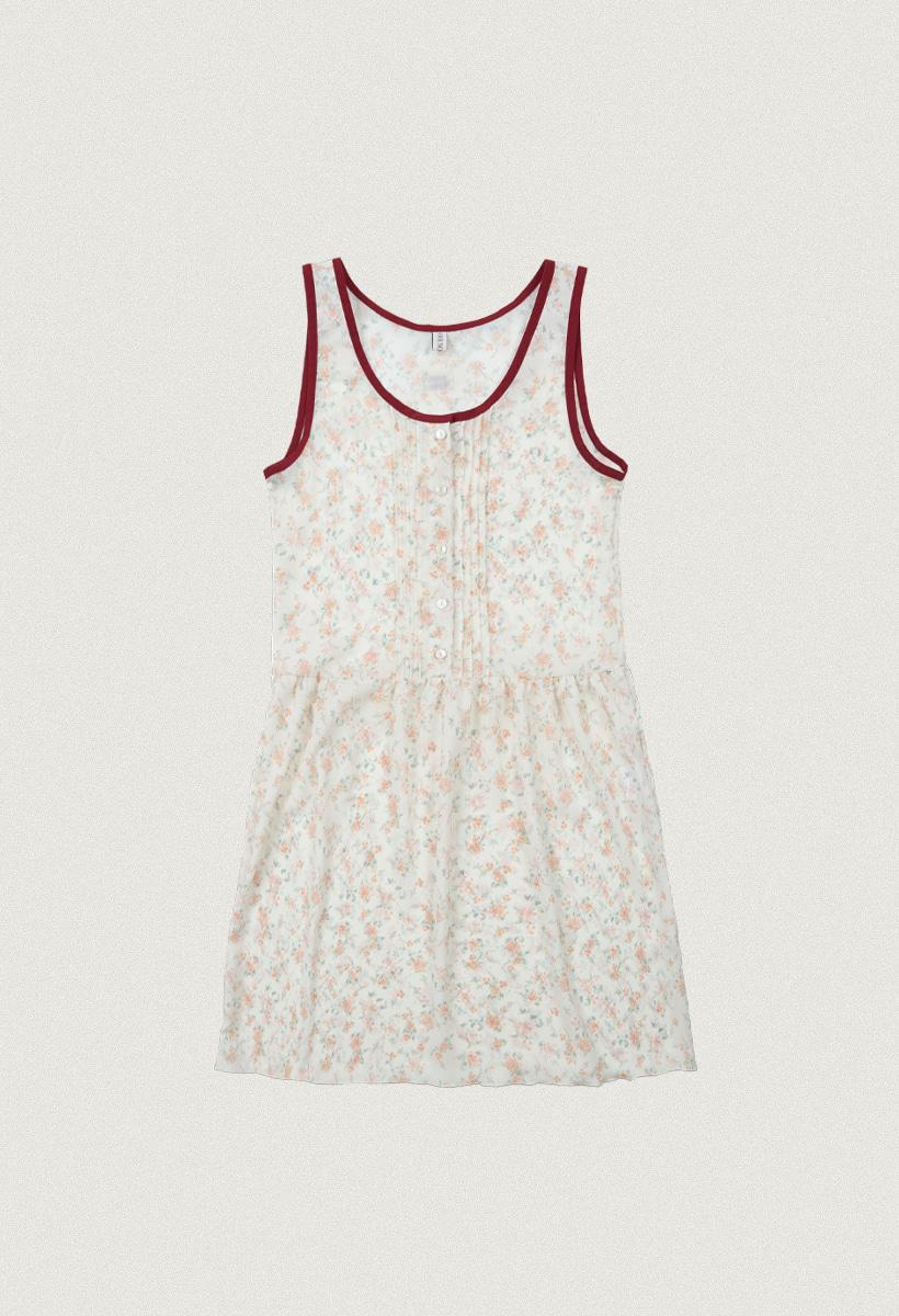 Vintage Flower layered dress_Orange blossom(O25-OPS01)