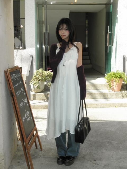 [레이어드/소장강추템] 미노스 프릴 뷔스티에 롱원피스 (뷔스티에원피스-나시원피스-레이어드원피스-프릴원피스-리본원피스-러플원피스-언발원피스-레이스원피스-A라인원피스)