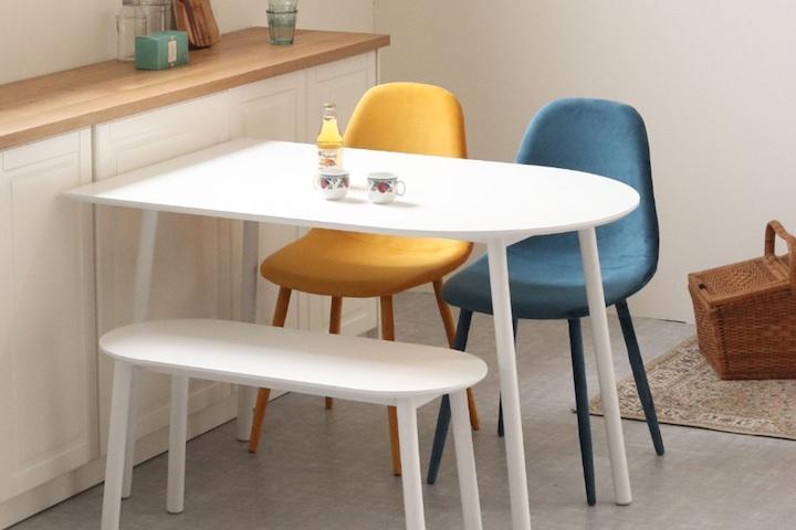 국내제작 디디 반타원 테이블 라미네이트 화이트식탁 (7size)