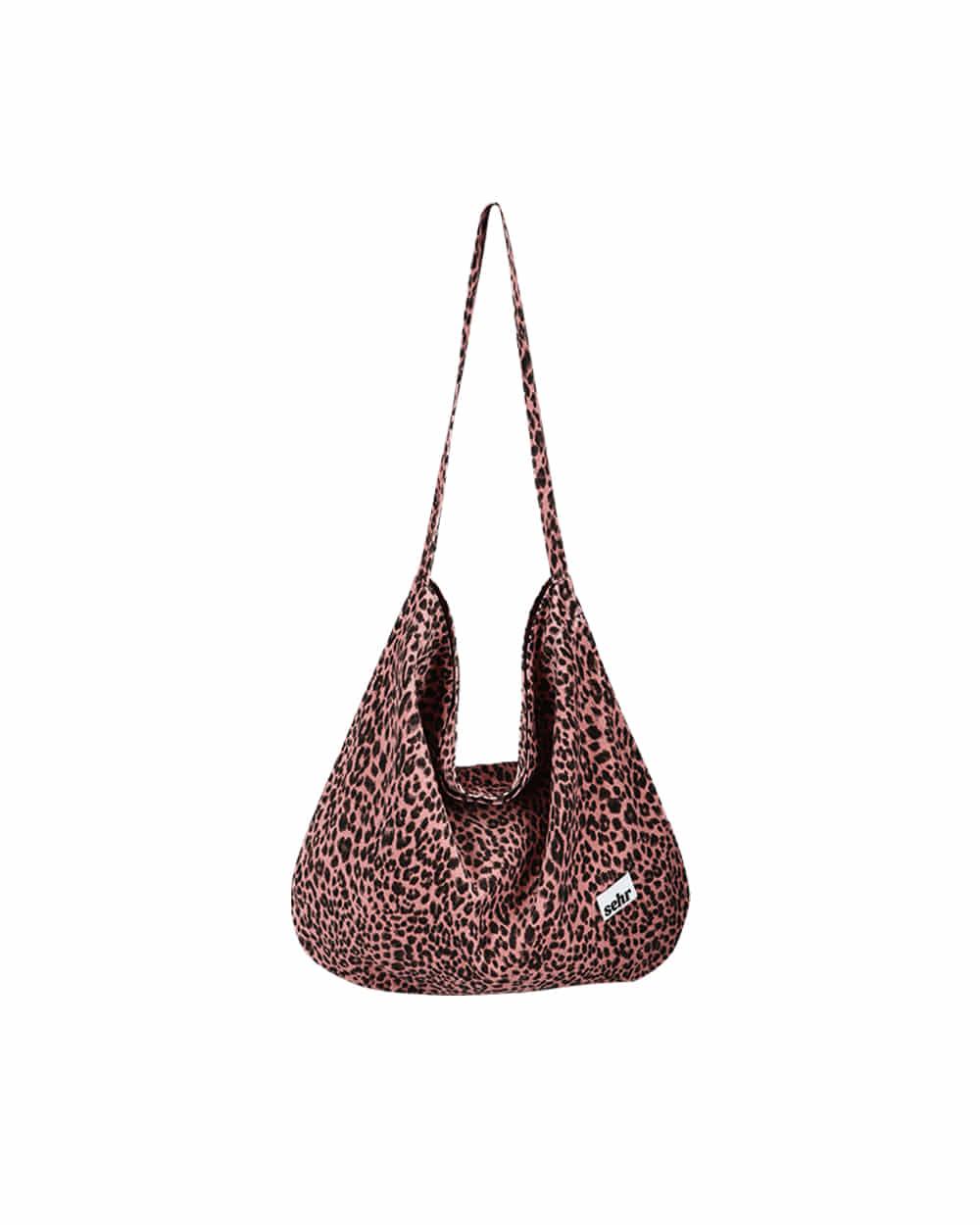 Light corduroy Leopard Easy Bag (Pink)