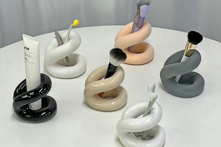 세라믹 오브제 연필 브러쉬 소품 다용도 꽂이 3color