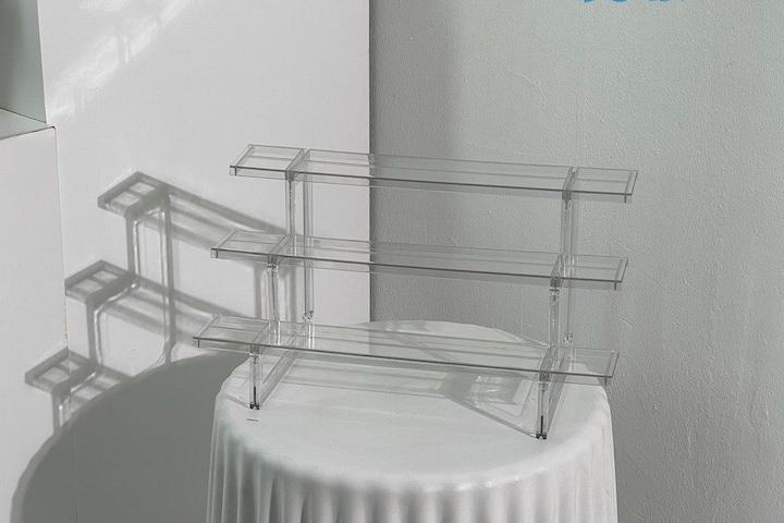 피규어 레고 화장품 향수 투명 아크릴 계단 진열대 받침대 전시대 325X165X165 mm