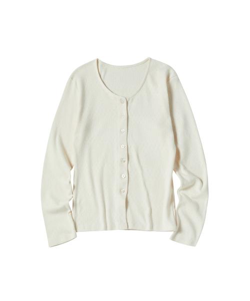 W PUNCHING CARDIGAN [IVORY]