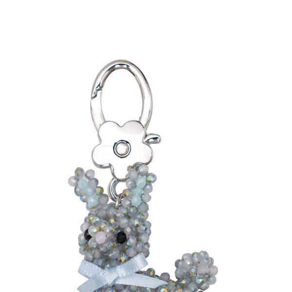 Blue Gray Rabbit Key Ring