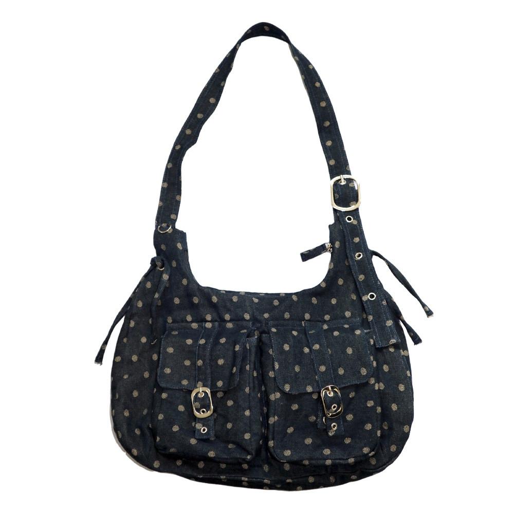 핸드메이드 빈티지스타일 땡땡이 가방 vintagebag 청가방 2color