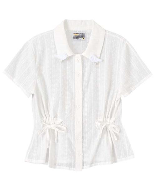 YB x Oliwa Wing Pin Tie Waist Shirt_white