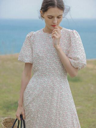 [리퍼브] THERESE short sleeve dress_pink flower