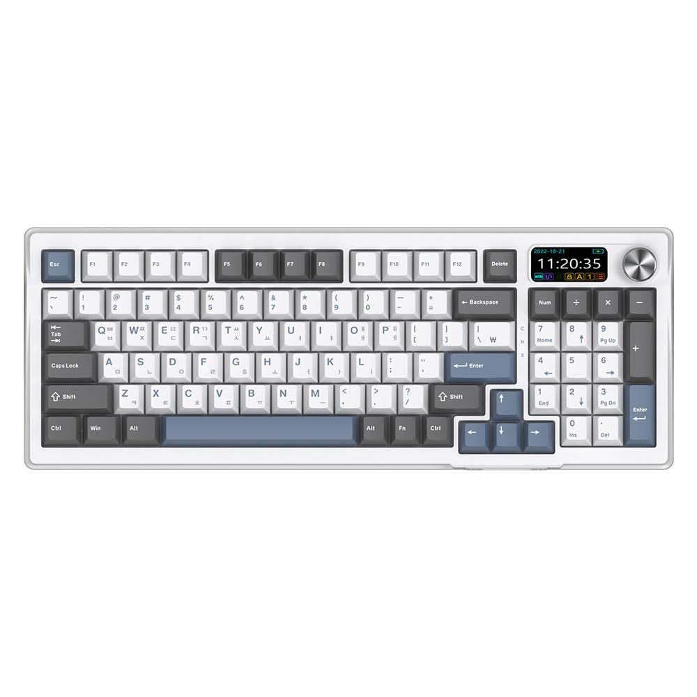 앱코 AK100 3모드 유무선 기계식 키보드 베이비 블루 스위치