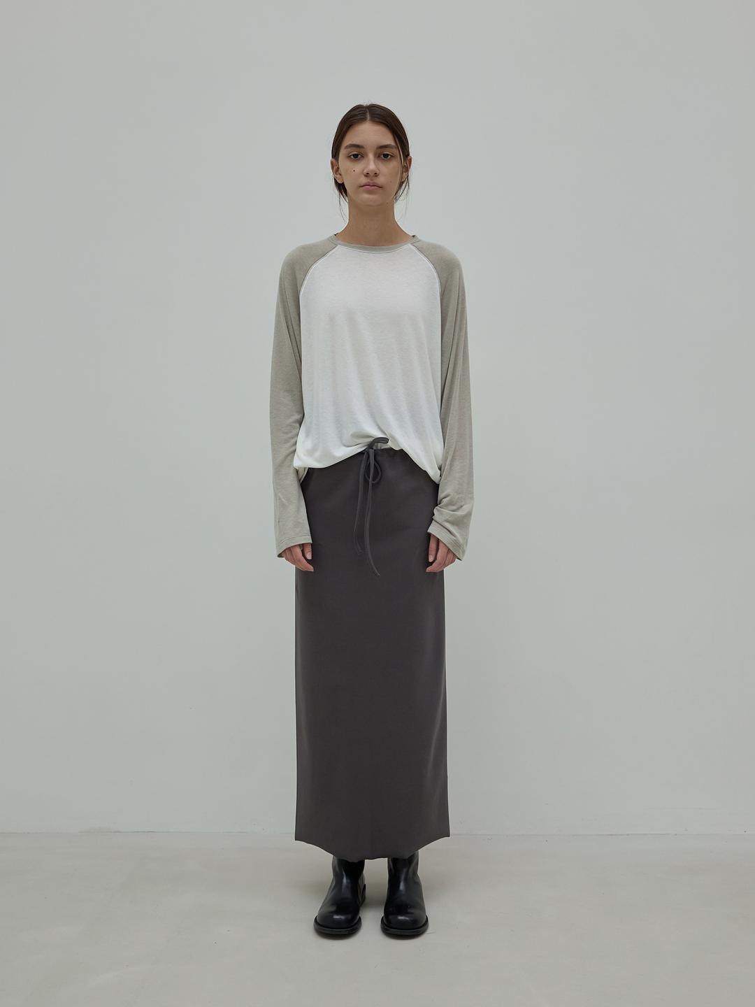 Warm Strap Long Skirt [ S/M ] - Charcoal