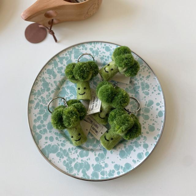 해피썬데이 울100% 핸드메이드 펠트 키링 /버섯키링,완두콩키링