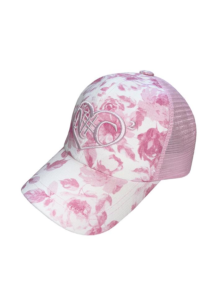 VINTAGE FLORAL LOGO MESH BALL CAP PINK