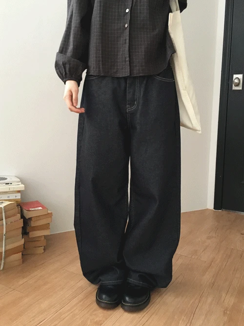 커먼 논페이드 생지 와이드 팬츠 (2colors)