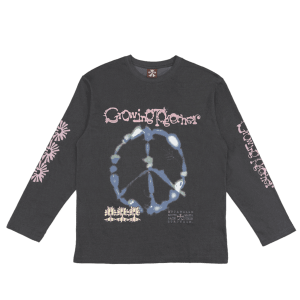 그로잉 그래픽 티셔츠 차콜