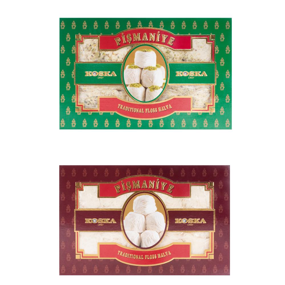 코스카 솜사탕 피스마니에 꿀타래 구름사탕 용수염 250g 플레인 + 피스타치오 2개 세트