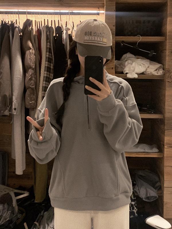 슬로우앤드 [오늘드림🚚] made. 가젤 루즈핏 플리스반집업 - 3 color