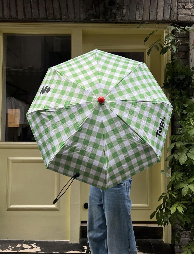 Tagi 접이식 자외선차단 체크 수동 양 우산