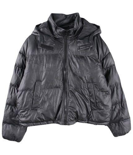 STRADIVARIUS 스트라디바리우스 페이크 레더 패딩 여 (XS)