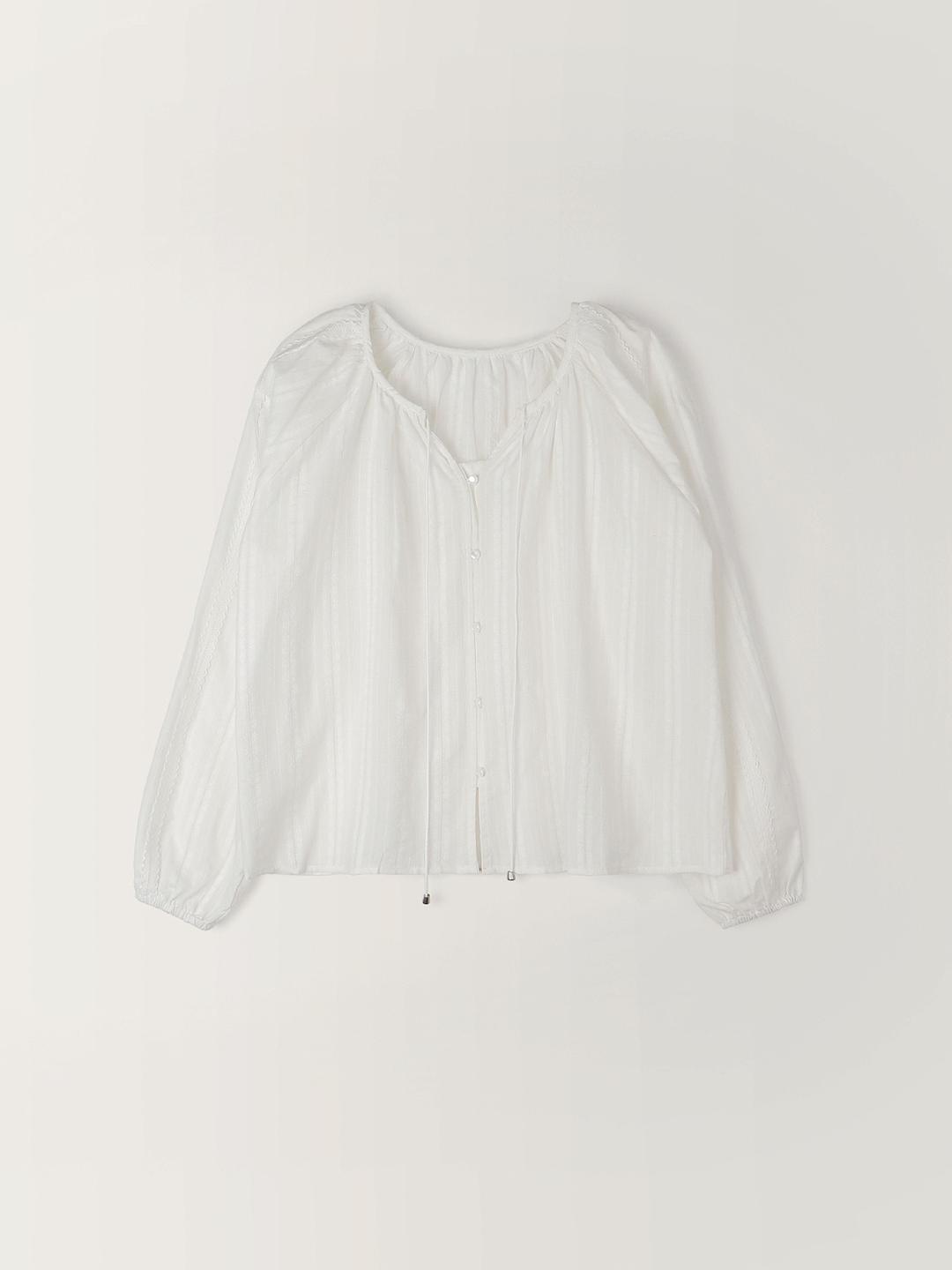 Romantic Cotton Lace Blouse (Ivory)