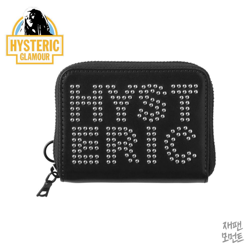 히스테릭글래머 지갑 미니 로고 스터드 라운드 지퍼 반지갑