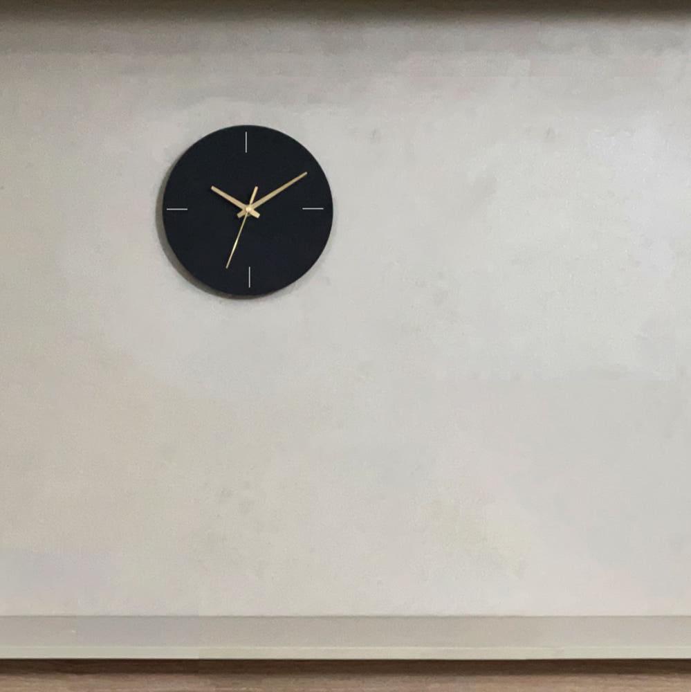 무타공 인테리어 붙이는 시계 무소음 거실 벽걸이 아트월 원형디자인 건전지 블랙 20cm