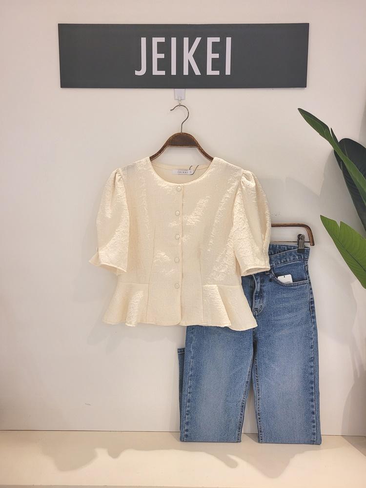 콩단추허리라인블라우스(JM5BL1006B)