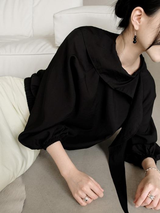에스테 타이 밴딩 블라우스_Estee blouse[black]