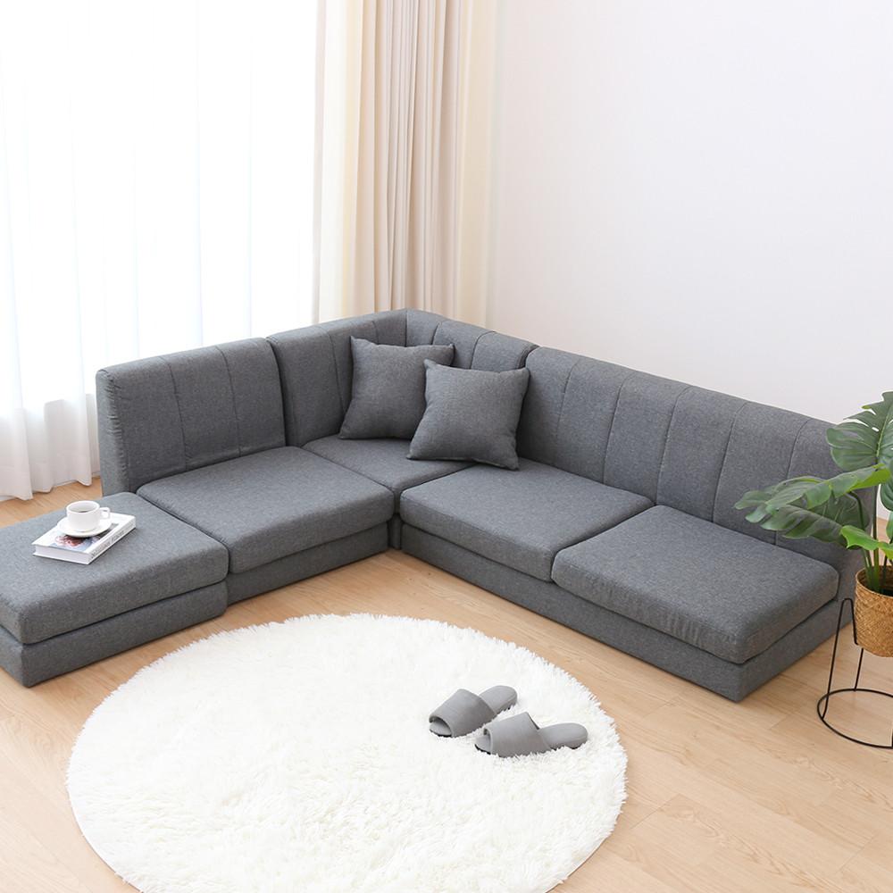 모모 3인  좌식 패브릭소파