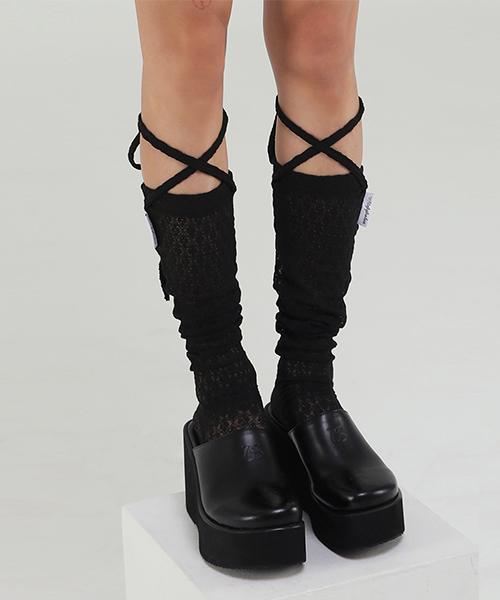 LACE LONG SOCKS(BLACK)