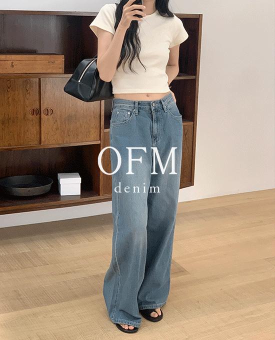 메리어라운드 [썸머🍉][와이드팬츠][ofm] 썸머 맥시 포인트 브러쉬 와이드 팬츠 (denim pants)
