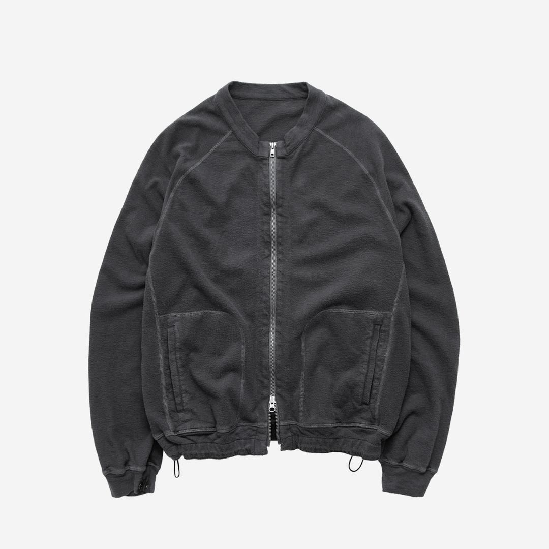 (04.08 PM6:00) rough set zip up - purple charcoal