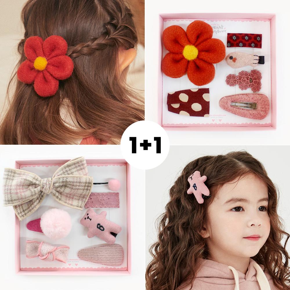 여아 겨울 헤어핀 박스 선물세트 1+1