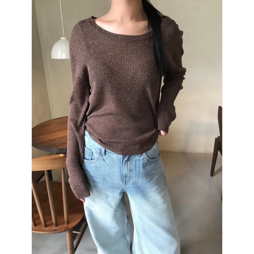 Light round knit(6color) 라이트라운드니트 린넨여름니트