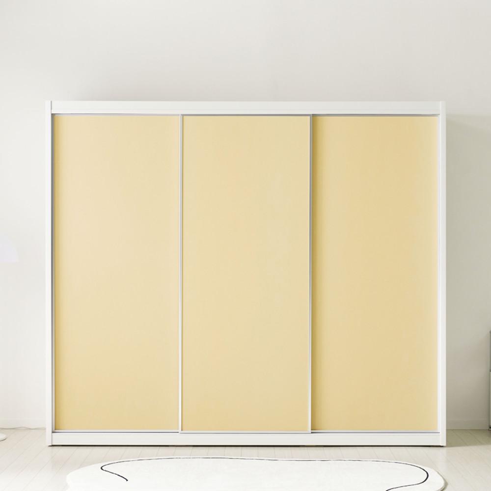 버터 슬라이딩장롱/옷장 3통 옷봉장+이불장+선반장 246cm