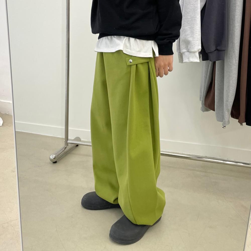 남녀공용 힙한 이중지 합포 스트링 와이드 조거 투웨이 트레이닝 밴딩 팬츠 4color