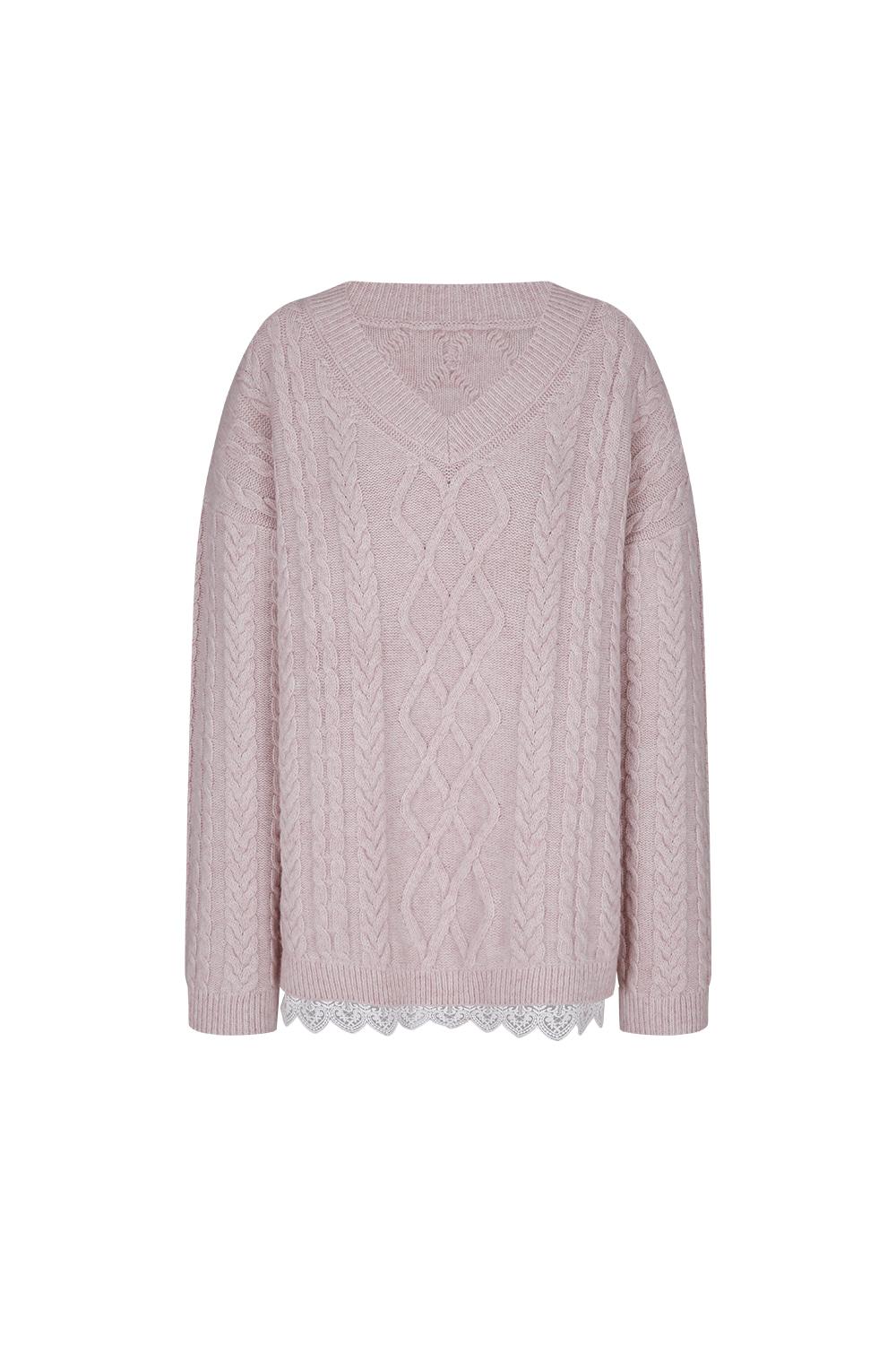 파우더 핑크 풀오버