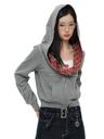 Sweet Letter Ribbon Stitch Plaid Hoodie Zip-up (2ver)