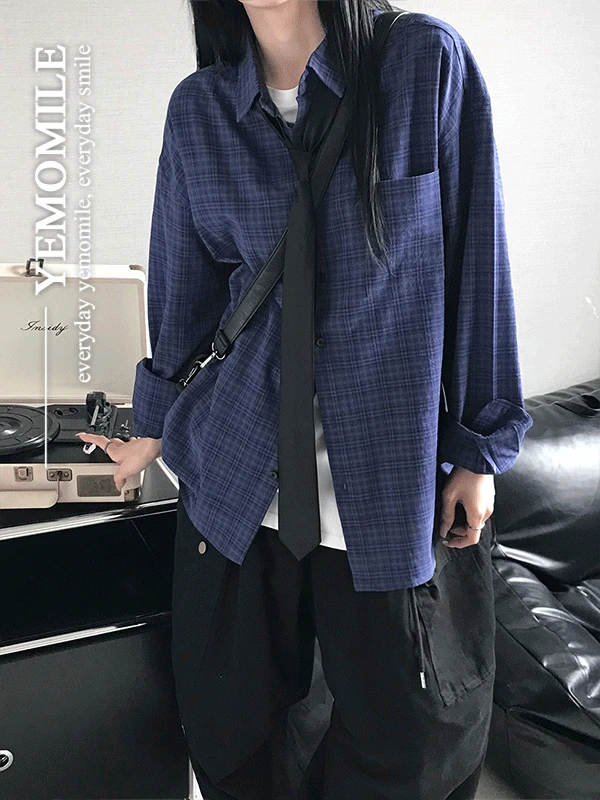 커즈 포켓 체크 셔츠 (unisex)
