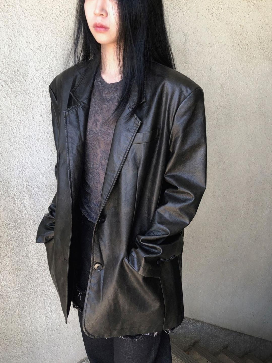 washing leather jacket / 워싱 레더 자켓