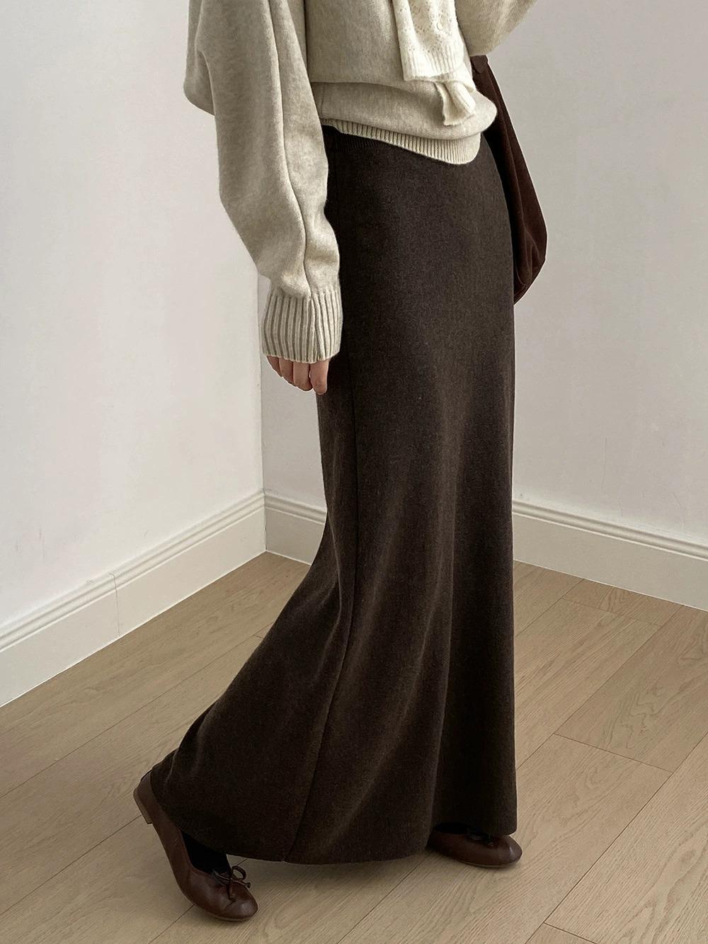 Cama 니트 밴딩 롱 스커트